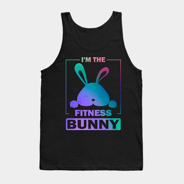 Funny Painted Bunny, I'm The Fitness Bunny Happy Easter Day Tank Top by Art master